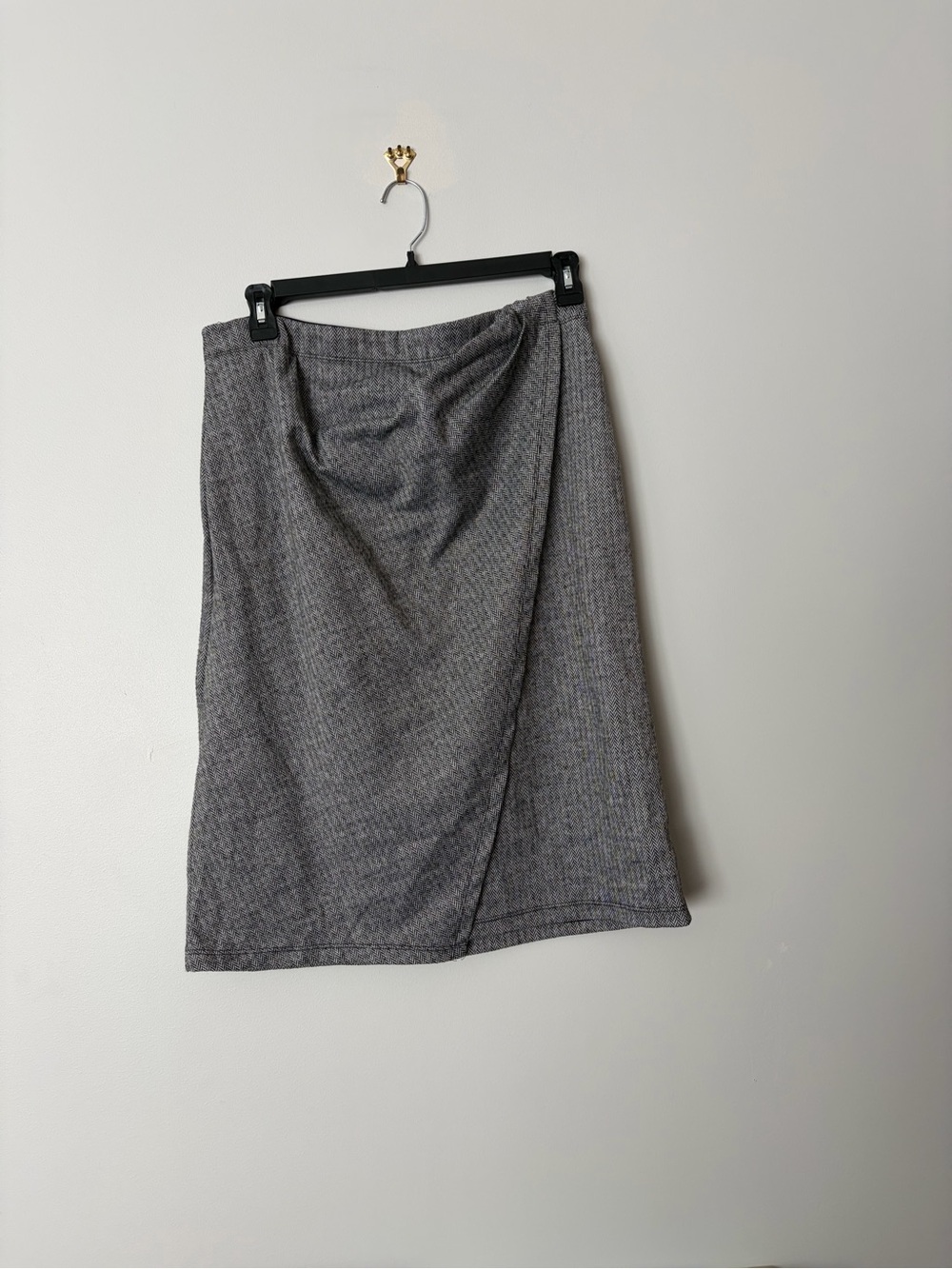 Max Studio Gray Ribbed Midi Pencil Skirt XL